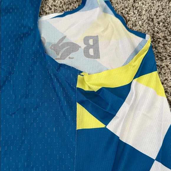 Rabbit Running Boston Geometric Blue and Yellow Tank Top - Picture 5 of 5